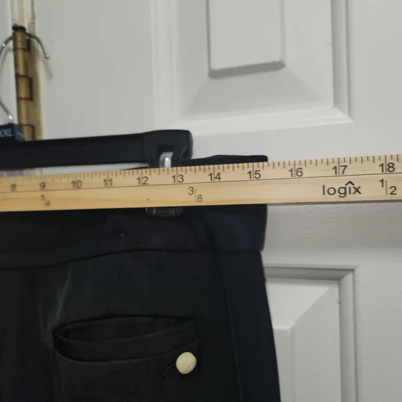 Anthropologie LEIFSDOTTIR Black Wide-Leg Pants with Button Detail SIZE 12 - Picture 8 of 9